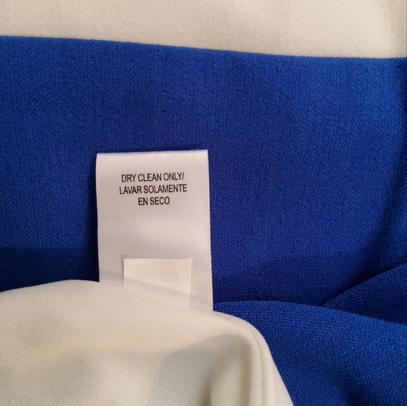 SANDRA DARREN STRETCH MULTI COLOR SHEATH DRESS EXTENDED SHOULDER BOATNECK SZ 12 - Picture 7 of 8